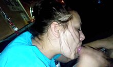 spring break college blonde gets car blowjob creampie then party fuck pregnant
