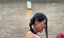 CHEERLEADER JAPONESA SHOWS OFF HER BODY TO THE TEAM IN DIRTY WORKOUT TEASE!!