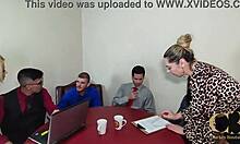 office sluts go crazy with bbc double penetration anal banging cumshots and whore facials