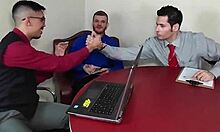 office sluts go crazy with bbc double penetration anal banging cumshots and whore facials