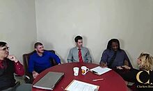 office sluts go crazy with bbc double penetration anal banging cumshots and whore facials