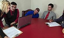 office sluts go crazy with bbc double penetration anal banging cumshots and whore facials