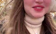 cute blue eyed teen caught flashing pussy outdoors ready to cum