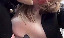 cute blue eyed teen caught flashing pussy outdoors ready to cum