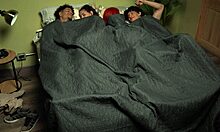 Friends turn bisexual foursome after party shakes asses in garden