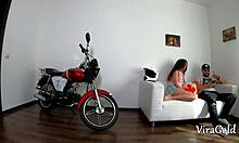 Slim Long-Haired Motorcyclist Blowjob to Tight Anal Creampie Quickie