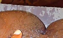 Squirting all over from that creamy ebony pussy fun!