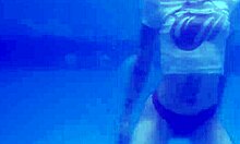 Wet Ashley Rose drowns in poolside passion and submissive bliss