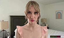 Petite Blonde Stepsis Melody Marks Begs for Monster Cock in Her Tight Wet Pussy Bent Over Doggystyle