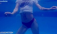 Wet Ashley Rose drowns in poolside passion and submissive bliss