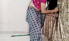 stepsis sucks hidden bro cock behind curtain then gets fucked hot hindi audio