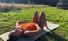 outdoor yoga tempts teen into public mouth reward