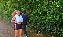 Dude from my run spots me and fucks me hard right there in the park missionary style