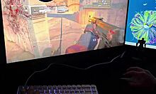 mi novia latina de tetas grandes me cabalga el monstruo mientras juego rough!