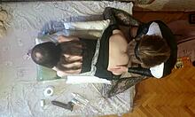 homemade wife strapon pegs submissive hubby deep