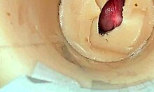 close-up camera inside tight pussy explodes with huge cumshot