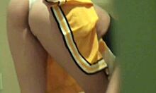 Holly bares cheerleader pussy upskirt