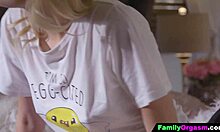 jealous stepdaughter spies stepdad's cock slamming new wife's pussy while she fingers herself