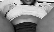 i run this black owned business but my hairy pussy gets so wet solo masturbating on bed in panties...