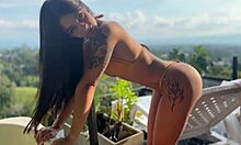 public jacuzzi sex with petite latina's wet shaved pussy