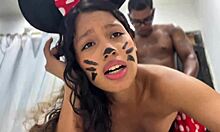 minnie mouse petite babe eats cock pussy fucked hard on halloween
