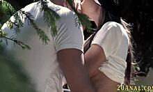 Petite teen ass POUNDED hard outdoors