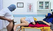 Muslim hijab doctor rides patient cock right in front of his watching wife