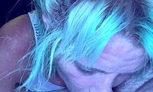 streetwalker deepthroats cock publicly at night swallowing all hot cum