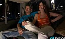 brunette slut impaled on monster cock atop 305 bus