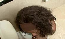 new ebony teen 18 plus bent over bathroom sink fucked raw by boss's big black cock