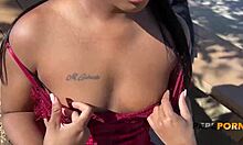 ebony goddess paris rides to a deep finish with monster cock outdoors