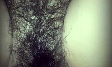 Busty chubby mommy craves her fat hairy pussy stuffed deep with a massive vibrating dildo