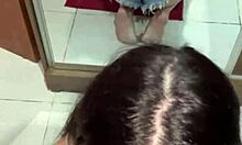 debora mendes gives sloppy pov deepthroat to wellington ribeiro with ass reflection and facial finish