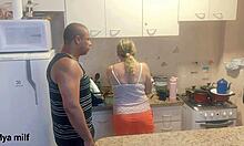 naked mother-in-law cleans house risking my big cock reaction