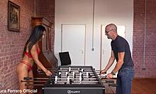 wanna watch hot brunette pay soccer bet with deepthroat facial full vid??