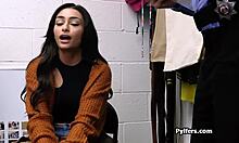 broke latina teen caught stealing food trades blowjob for freedom with mall cop
