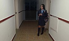 Neighbor Teen in School Uniform Gets Creampied Outside Her House POV