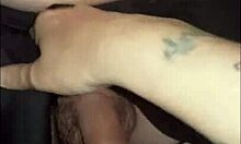 blindfolded bisexual crossdresser drinks his own pee fed by girlfriend close-up