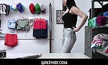 PERVERED COP USES SEXY PETITE TEEN THIEF AS FUCK TOY IN SHOP BUST