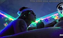 Our blonde bombshell delivers sloppy Christmas deepthroat with cum-guzzling finish