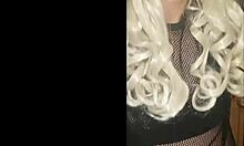 blindfolded bisexual crossdresser drinks his own pee fed by girlfriend close-up