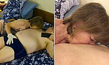 Granny Carmen Deepthroats Cock Swallows Cum Old Mature Slut Closeup