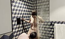 italian milf shares steamy shower moments with stud bareback backstage