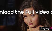 Petite Asian Alex de la Flor Strips Clothes Ripped to Reveal Exotic Passionate Hairy Pussy