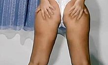 Horny BBW Blonde Slut Strips Rips Clothes Dildo Masturbates