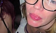 two sluts suck cock swallow cum in garden!