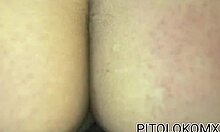 Semen blasts across busty schoolgirl's face after wild cock sucking frenzy