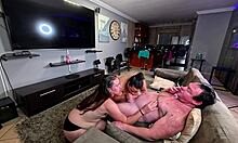 Two Topless Chubby Sluts Suck Huge Cock As Human Ashtrays