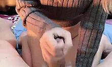 Pov close-up: sexy skinny asian roommate cums fast from quickie hand massage in dorm bath