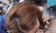 Redhead Moans Wildly Drilled Hard Storage Room
